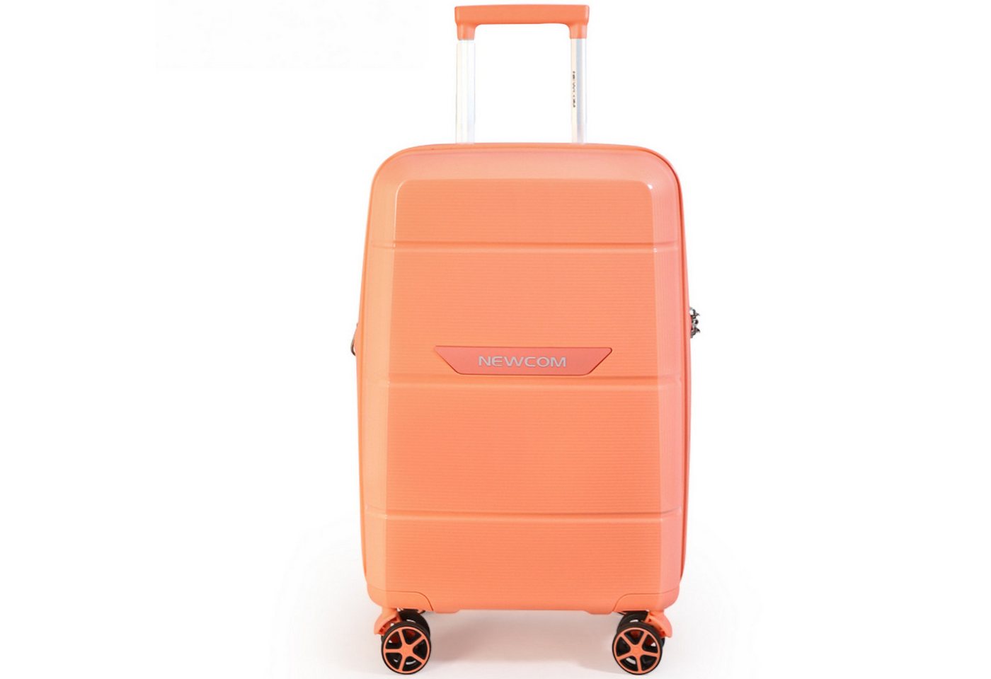 NEWCOM Hartschalen-Trolley Reisekoffer Erweiterbar, Hartschale Koffer mit TSA-Schloss, PP, 4 Rollen, Handgepäck 20 Zoll/ 55cm, Orange, leicht & robust für Kurzreisen Bild 3