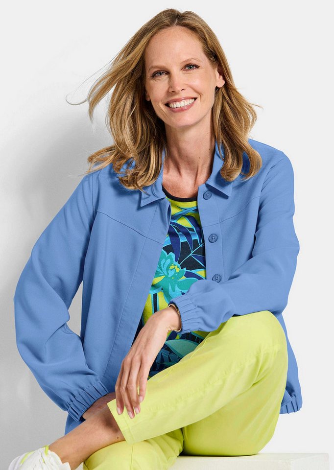 GOLDNER Outdoorjacke Sommerjacke mit Hemdkragen Freizeitjacke mit Knopfleiste, Gummibündchen, Taschen und Langarm Bild 3