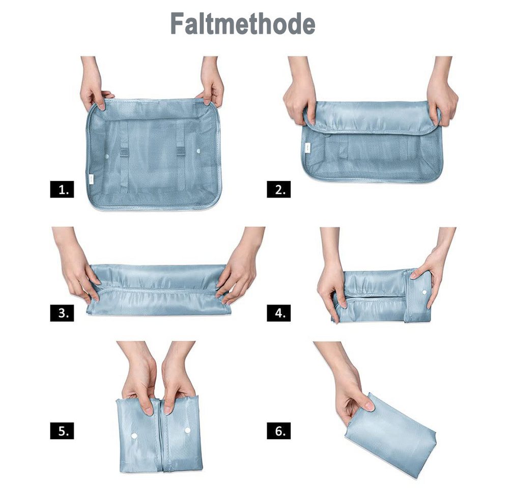 Agger Kofferorganizer 8 Stück Packwürfel,wasser Reisekleidertaschen,für Urlaub und Reisen (8-tlg), Leicht,atmungsaktiv mit Mesh-Oberseite, mit Kosmetiktasche Bild 5