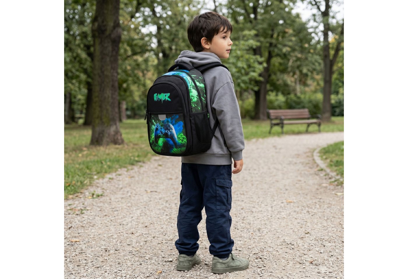 Sarcia.eu Schulrucksack Spielkonsole Schulrucksack für Jungen mit Reflektoren, 24 l Bild 5