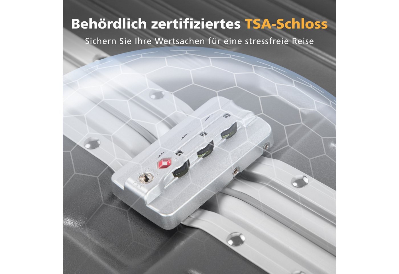 ALPHA CAMP Koffer 360° Rollen Rollkoffer für die Reise, Aluminiumrahmen & Hartschale aus Polycarbonat mit TSA-Schloss Bild 4