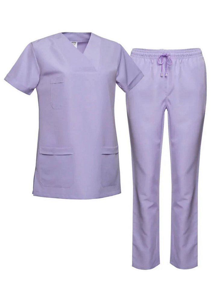 Ismont Funktionsbluse Damen OP-Anzug Scrubs Lila – ISMONT ISM 0037 Bild 4