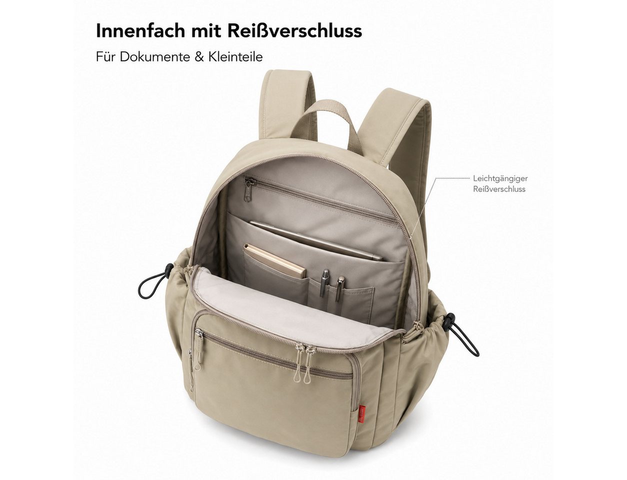 OYLCDI Rucksack Reiserucksack Freizeitrucksack Tagesrucksack mit Reißverschlussfach (42 x 31 x 22 cmgroßes Fassungsvermögen,Handgepäck Rucksack, verstellbaren Schultergurten und mehreren Fächern), Trekkingrucksack für Damen & Herren Schule, Arbeit und Reisen Bild 4