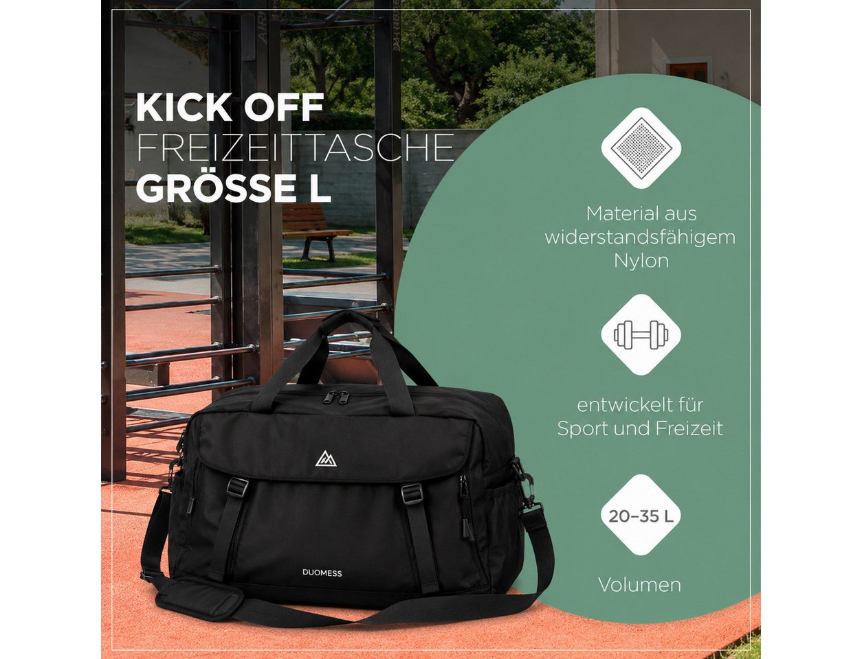 Fyrove Sporttasche & Reisetasche für Damen und Herren klein I Trainingstasche (mit Schuhfach und Nassfach I, ideal als Reisetasche Handgepäck, Gym Bag), Fitness Tasche, Trainings Tasche, Sport Bag
