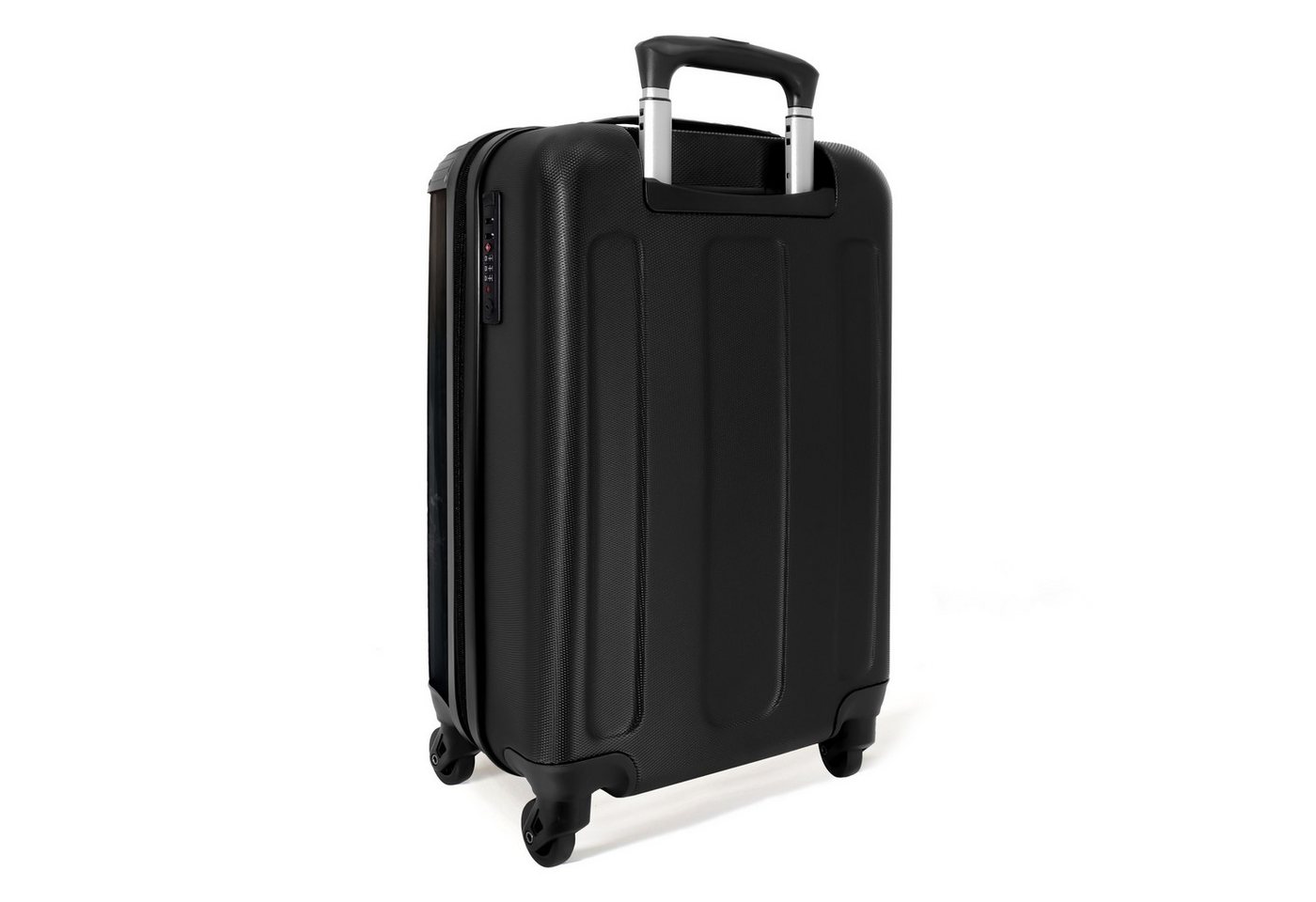 NoBoringSuitcases.com© Kinderkoffer Schwarzes Pferd mit weißer Blesse und bunten Blumen 55x35x20cm, Kinder Koffer Klein, Trolley Handgepäck, Reisekoffer Bild 2