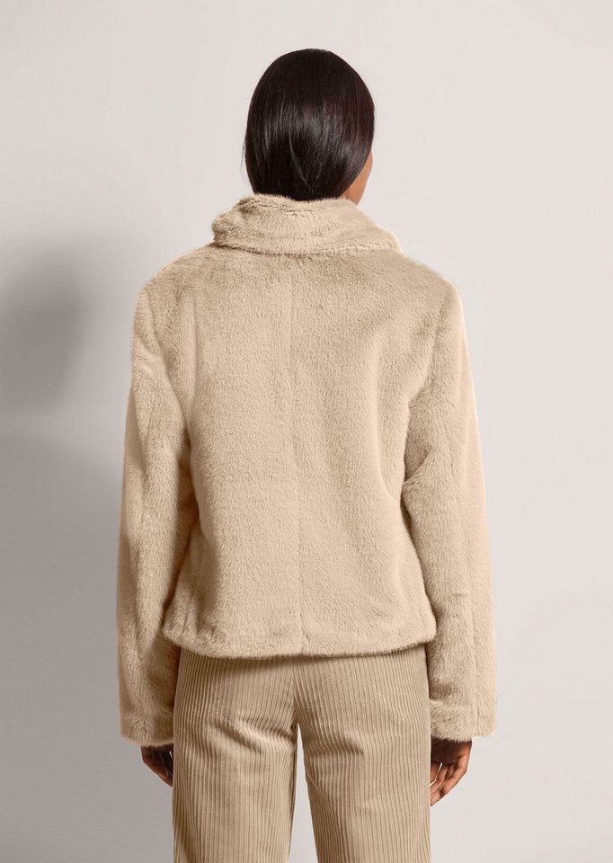 MADELEINE Outdoorjacke Webpelz-Kurzjacke mit Stehkragen Webpelzjacke mit verdeckten Druckknöpfen, Langarm, leicht gefüttert