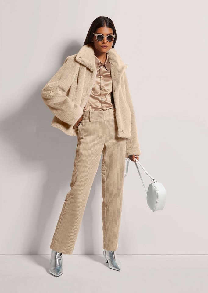 MADELEINE Outdoorjacke Webpelz-Kurzjacke mit Stehkragen Webpelzjacke mit verdeckten Druckknöpfen, Langarm, leicht gefüttert Bild 3