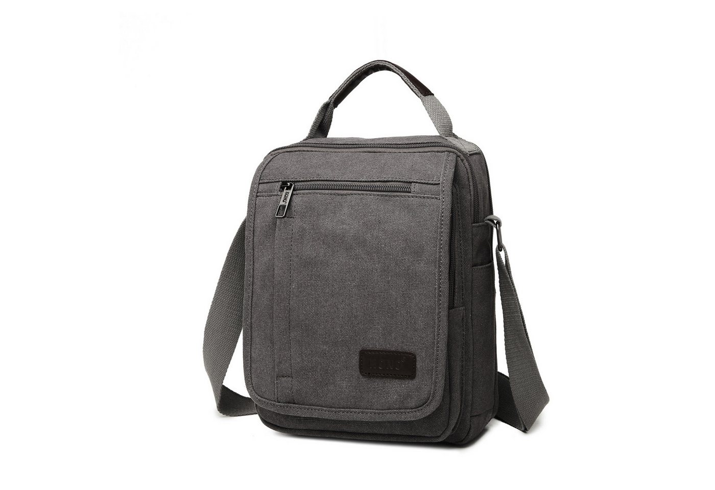 KONO Messenger Bag Langlebige Umhängetasche aus Canvas mit mehreren Taschen