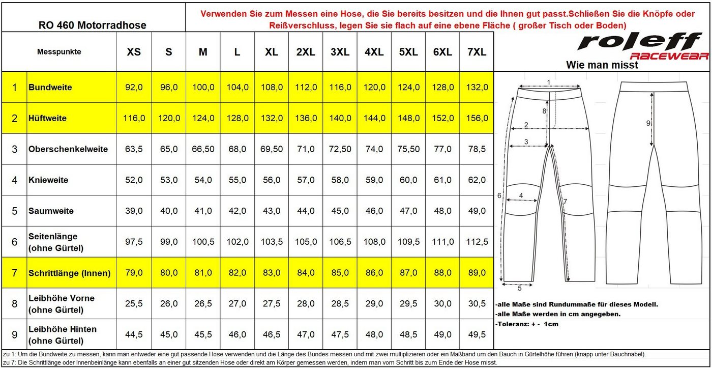 roleff Motorradhose RO460 - Nubukleder, wasserdicht, atmungsaktiv, Protektoren & Belüftung auch in großen Größen Bild 2