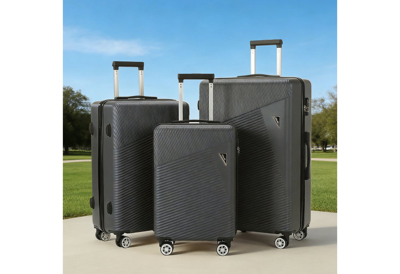 WILGOON Kofferset Hartschalen Rollkoffer 3-teiliges Set 20/24/28 Zoll, Robustes ABS, (Leichtes Reisekoffer Set mit 4 Rollen, Zahlenschloss & Teleskopgriff, 3 tlg., Trolleyset mit Stabilem Teleskopgriff, Stoßfest & Stapelbar), Koffer platzsparend ineinander stapelbar