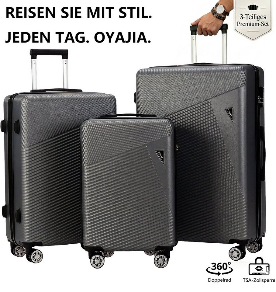 WILGOON Kofferset Hartschalen Rollkoffer 3-teiliges Set 20/24/28 Zoll, Robustes ABS, (Leichtes Reisekoffer Set mit 4 Rollen, Zahlenschloss & Teleskopgriff, 3 tlg., Trolleyset mit Stabilem Teleskopgriff, Stoßfest & Stapelbar), Koffer platzsparend ineinander stapelbar Bild 3