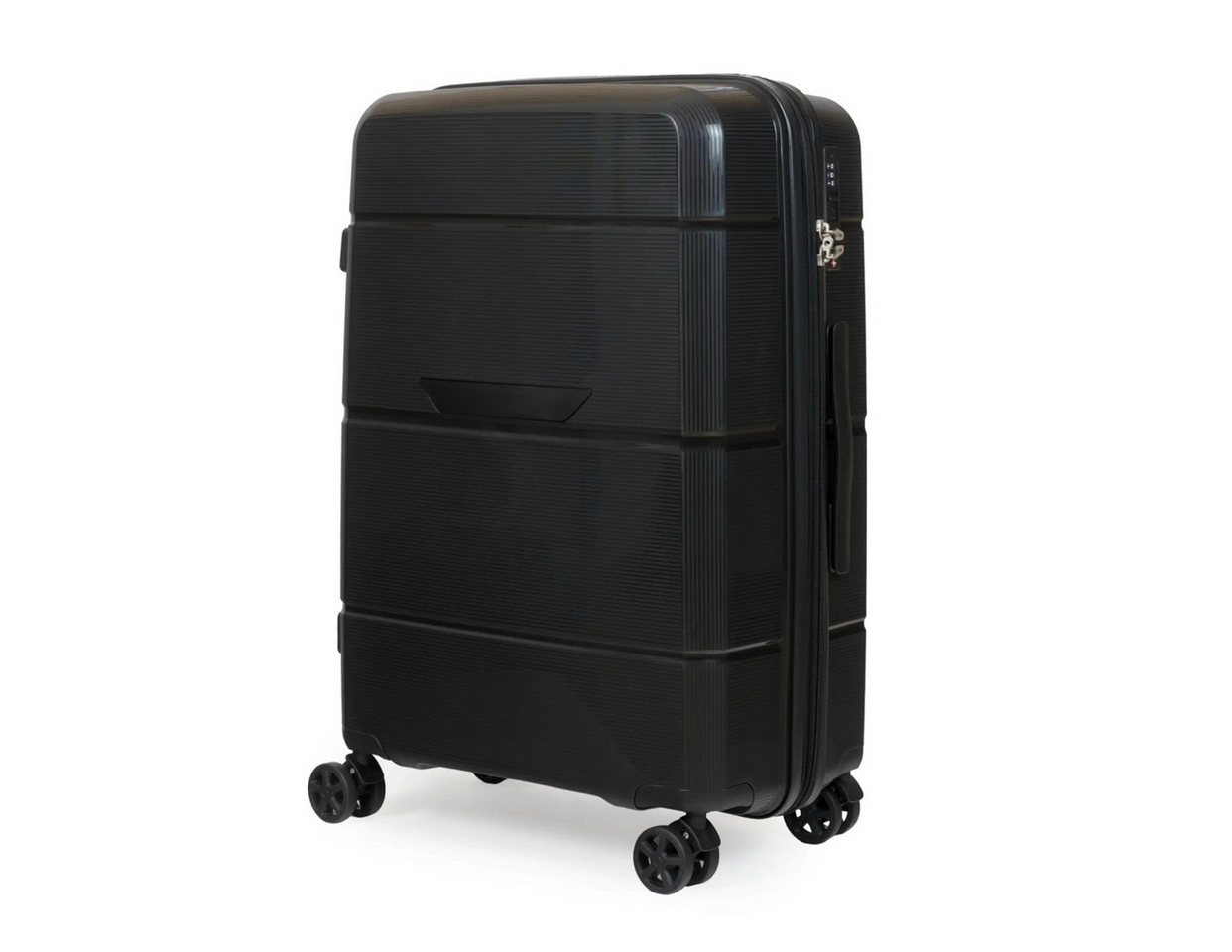 NEWCOM Trolleyset Hartschalenkoffer Set M/L/XL aus PP-Polypropylen, Erweiterbar, TSA, 4 Rollen, (Schwarz SET, 3 tlg., 55cm/66cm/75cm), leichter & robuster Reisekoffer Set, 54L/87L/129L Bild 5