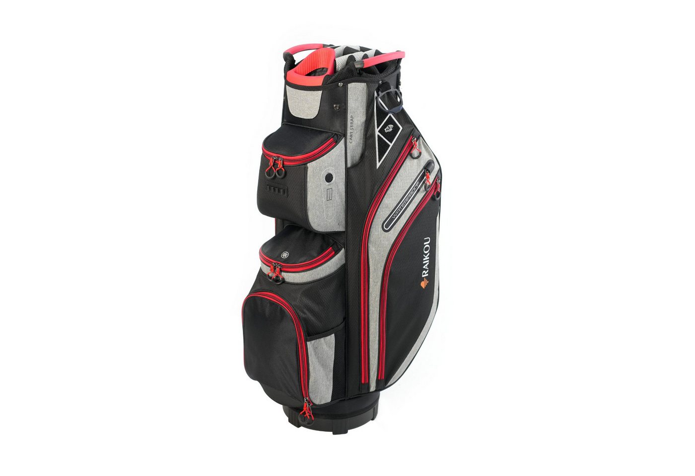 M-Diamant Golfballtasche Golftasche Cartbag Wasserdicht 14-fach 9 Taschen Trolley kompatibel, 14-fach Divider, Kühlfach, Wertsachenfach, wasserabweisend, trolley