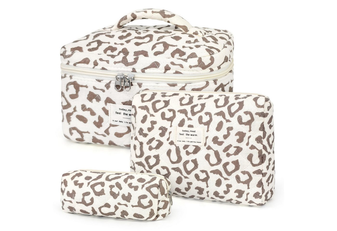Zaewry Kosmetiktasche 3-teiliges Kosmetiktaschen-Set für Damen, Cord-Kulturbeutel, Kosmetik-Aufbewahrungstasche, Reise-Kosmetiktasche Bild 4