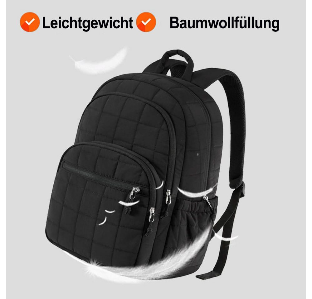 Oemmn Tagesrucksack Rucksack Damen,Laptop-Rucksack,wasserabweisender Freizeitrucksack, leichter Tagesrucksack für Arbeit, Studium und Reisen,31x13x39cm