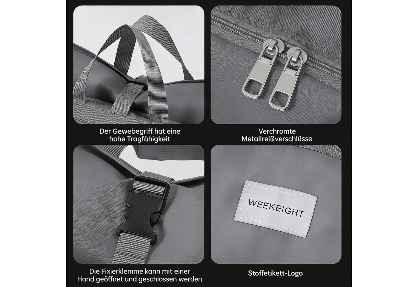 wohnTRAUM24 Reisetasche 10-in-1 Hängende Reise-Organizer-Tasche mit wasserdichten Fächern, Packtaschen für koffer, mit 10 einfarbigen Taschen Bild 2