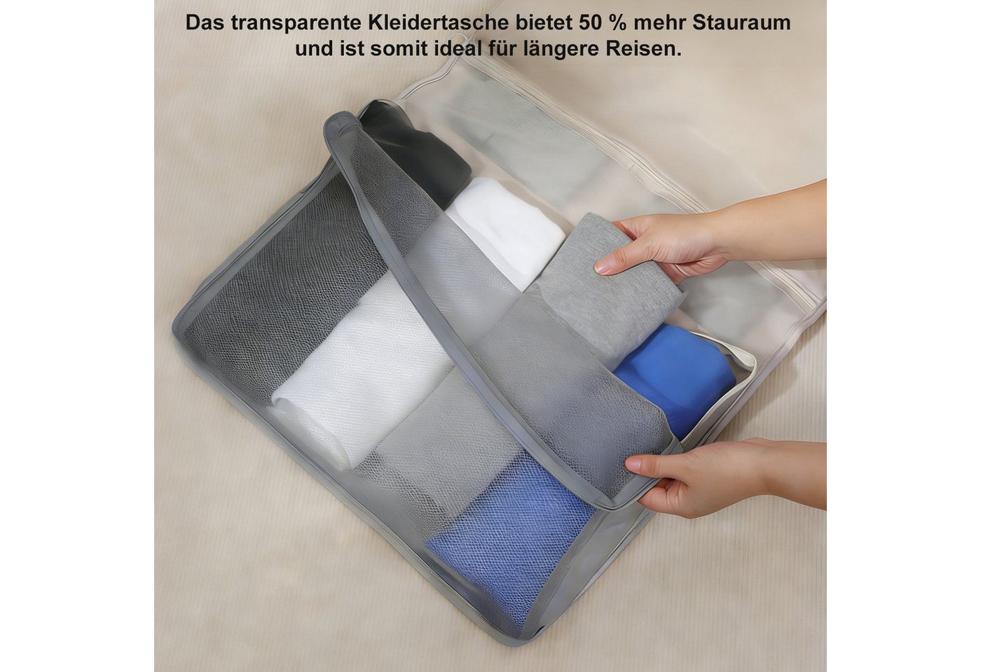 wohnTRAUM24 Reisetasche 10-in-1 Hängende Reise-Organizer-Tasche mit wasserdichten Fächern, Packtaschen für koffer, mit 10 einfarbigen Taschen Bild 3