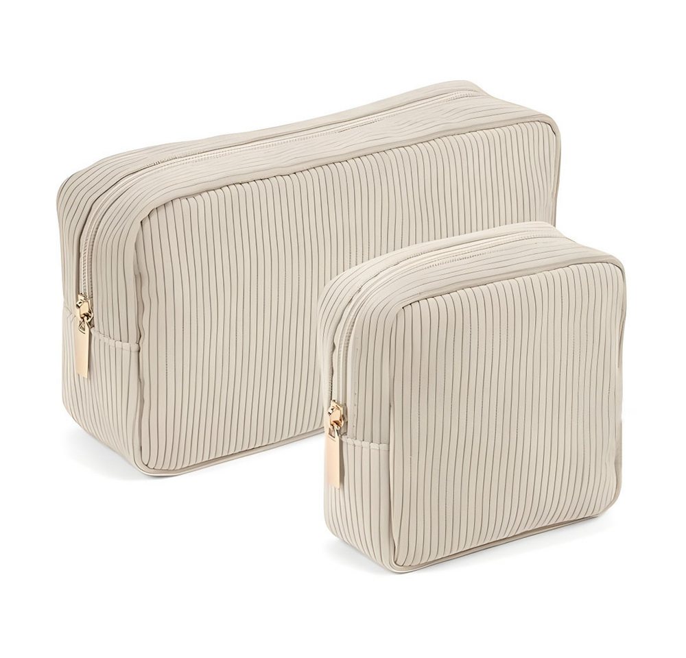 AFKSMILE Kosmetiktasche Kosmetiktasche Klein für Handtasche, Cord Schminktasche mit Fächern Bild 5