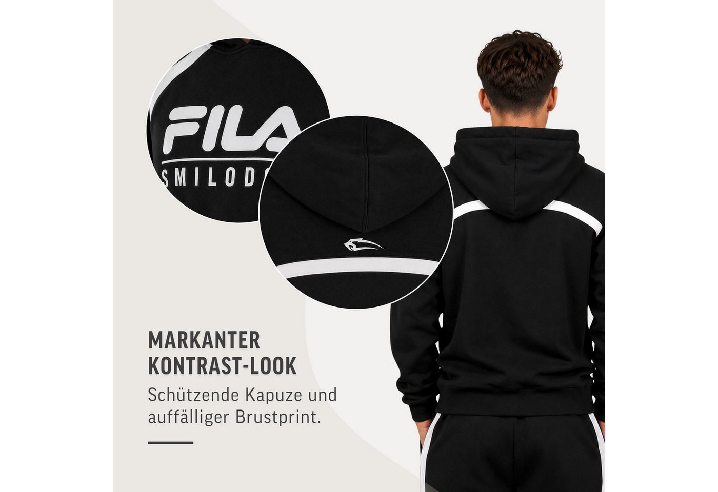 Smilodox Jogginganzug Skylar Teens, Fila Trainingsanzug Baumwolle, Sportanzug, Outfit Set, 2-teilig Set, Color Block, Kontraststreifen, Gym & Sporbekleidung