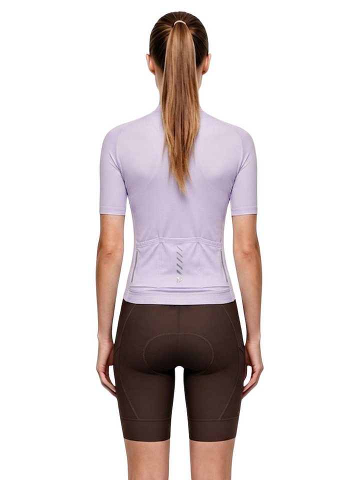 Wulibike Radtrikot Damen Fahrrad-Set, Fahrradbekleidungsset für Gravel & Outdoor Touren (2-tlg) Kurzarm-Radtrikot und figurbetonte V-Trägerhose mit 6 Taschen Bild 2
