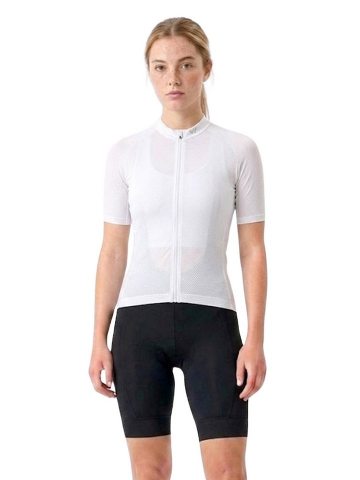 Wulibike Radtrikot Damen 2-tlg. Urban Fitness Fahrradbekleidungsset, Damen Radtrikot-Set (2-tlg) Figurbetontes Netz-Trikot & High-Waist Bib-Shorts mit Schaumpolster