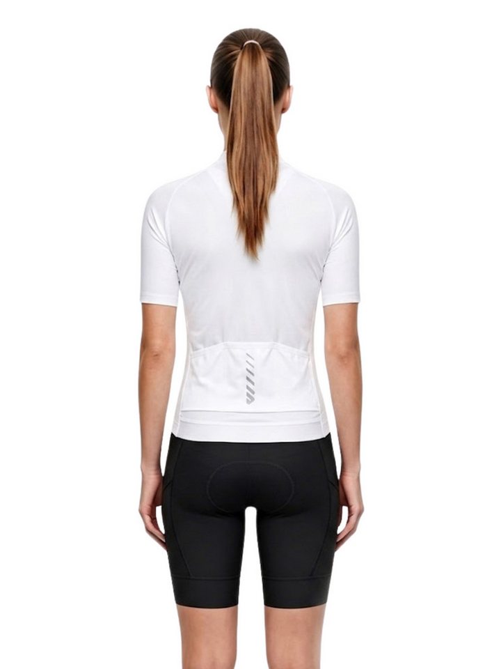 Wulibike Radtrikot Damen 2-tlg. Urban Fitness Fahrradbekleidungsset, Damen Radtrikot-Set (2-tlg) Figurbetontes Netz-Trikot & High-Waist Bib-Shorts mit Schaumpolster Bild 4