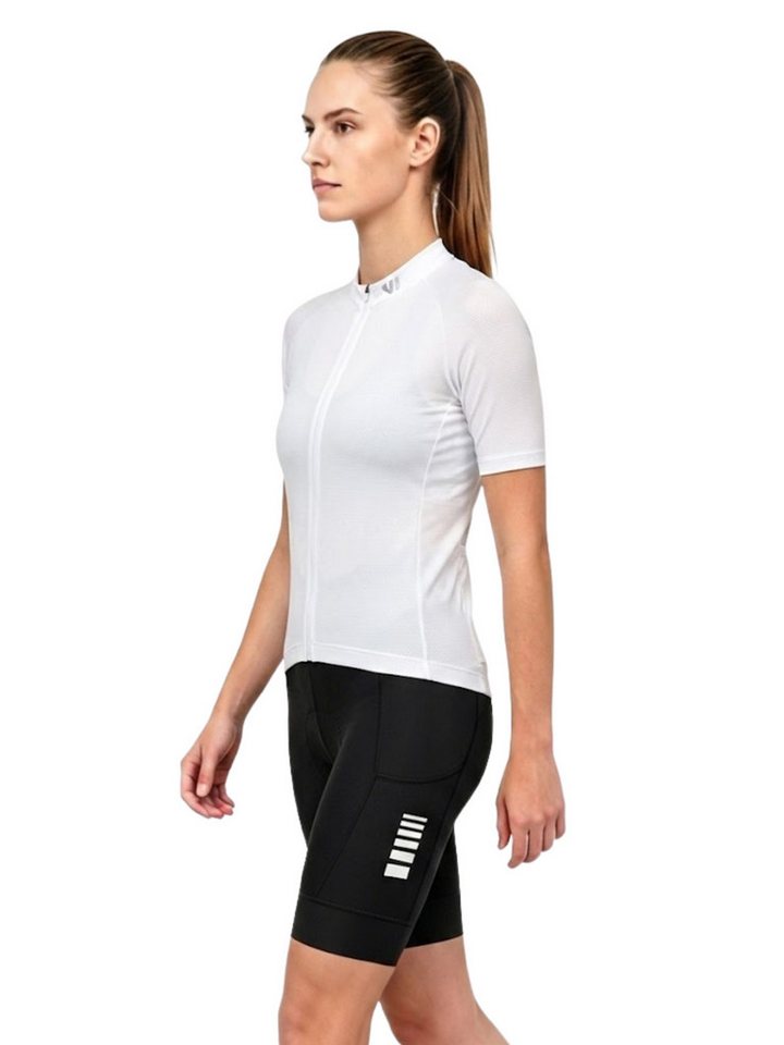Wulibike Radtrikot Damen 2-tlg. Urban Fitness Fahrradbekleidungsset, Damen Radtrikot-Set (2-tlg) Figurbetontes Netz-Trikot & High-Waist Bib-Shorts mit Schaumpolster Bild 5