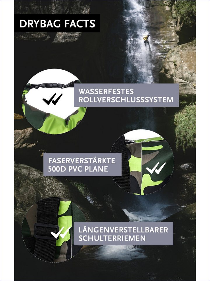 DonDon Drybag Beutel Trockentasche Trockenbeutel (1-tlg), wasserdichter outdoor Drybag Bild 5