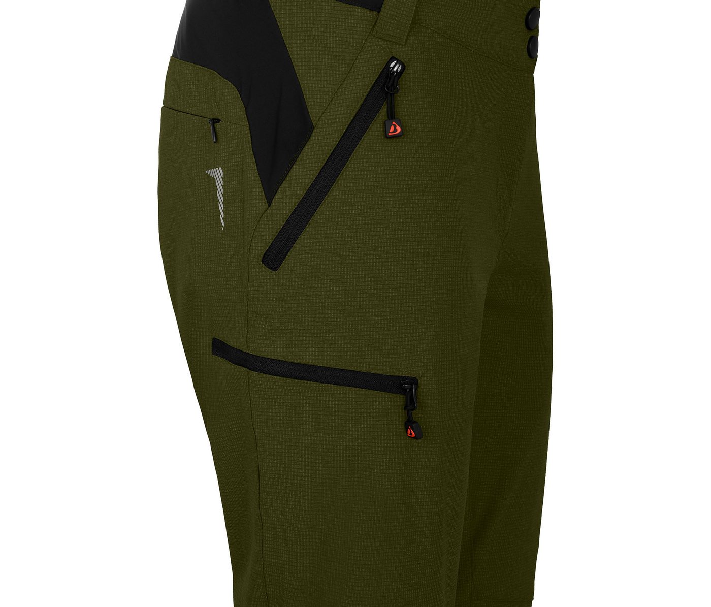 Bergson Outdoorhose PORI Capri Damen 3/4 Wanderhose, robust, elastisch, Normalgrößen, dunkel grün Bild 3