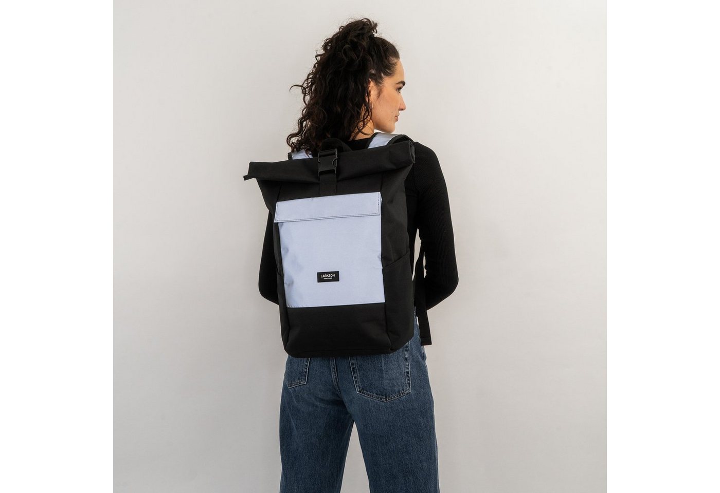 LARKSON Cityrucksack No 4 Reflective Laptop Rolltop Damen Herren Groß, Wasserabweisend Bild 4