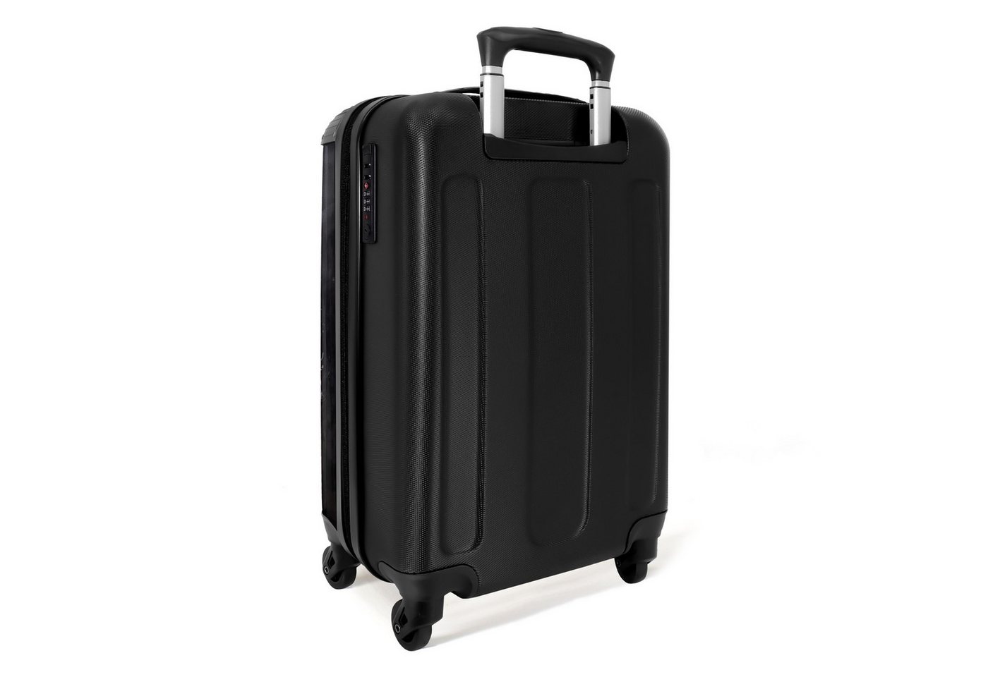 NoBoringSuitcases.com© Hartschalen-Trolley Totenkopf - Blumen - Botanisch - Abstrakt - Totenkopf 55x35x20cm, 4 Rollen, Reisetasche mit Rollen, Koffer Handgepäck Flugzeug Bild 5