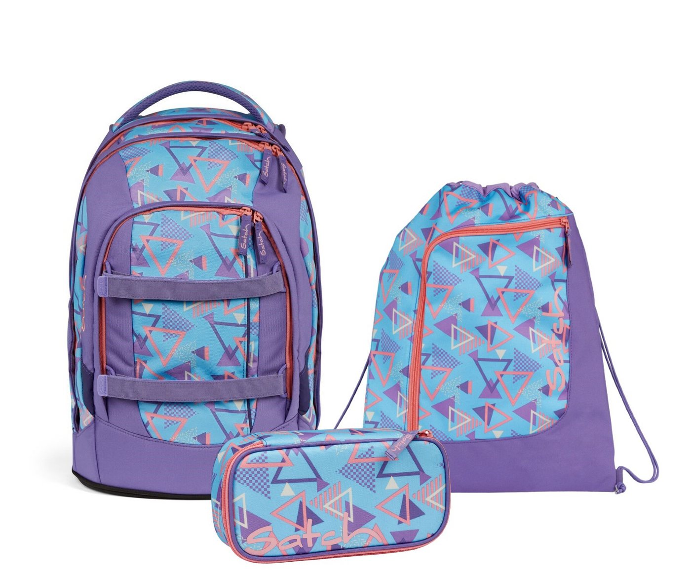Satch Schulranzen Schulrucksack-Set PACK 80s Dance 3-teilig, Kollektion 2024 (3-teilig), Laptop-Fach, Your-Size-System, Schulranzen Bild 5