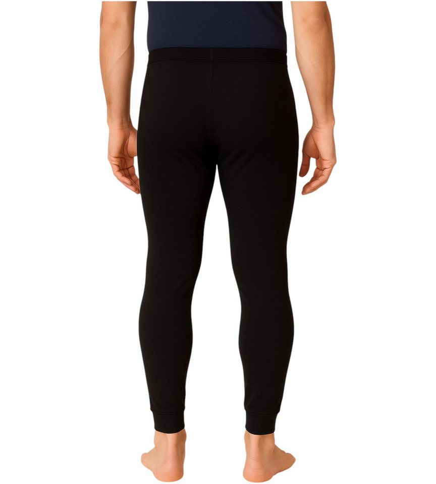 fashionshowcase Thermoleggings Herren 3er Pack gefütterte lange Unterhose Winter, Schwarz, elastisch