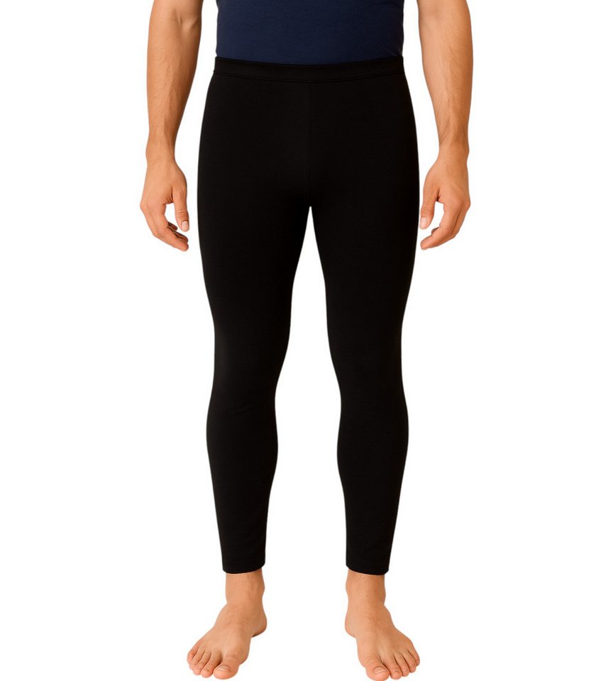 fashionshowcase Thermoleggings Herren 3er Pack gefütterte lange Unterhose Winter, Schwarz, elastisch Bild 3