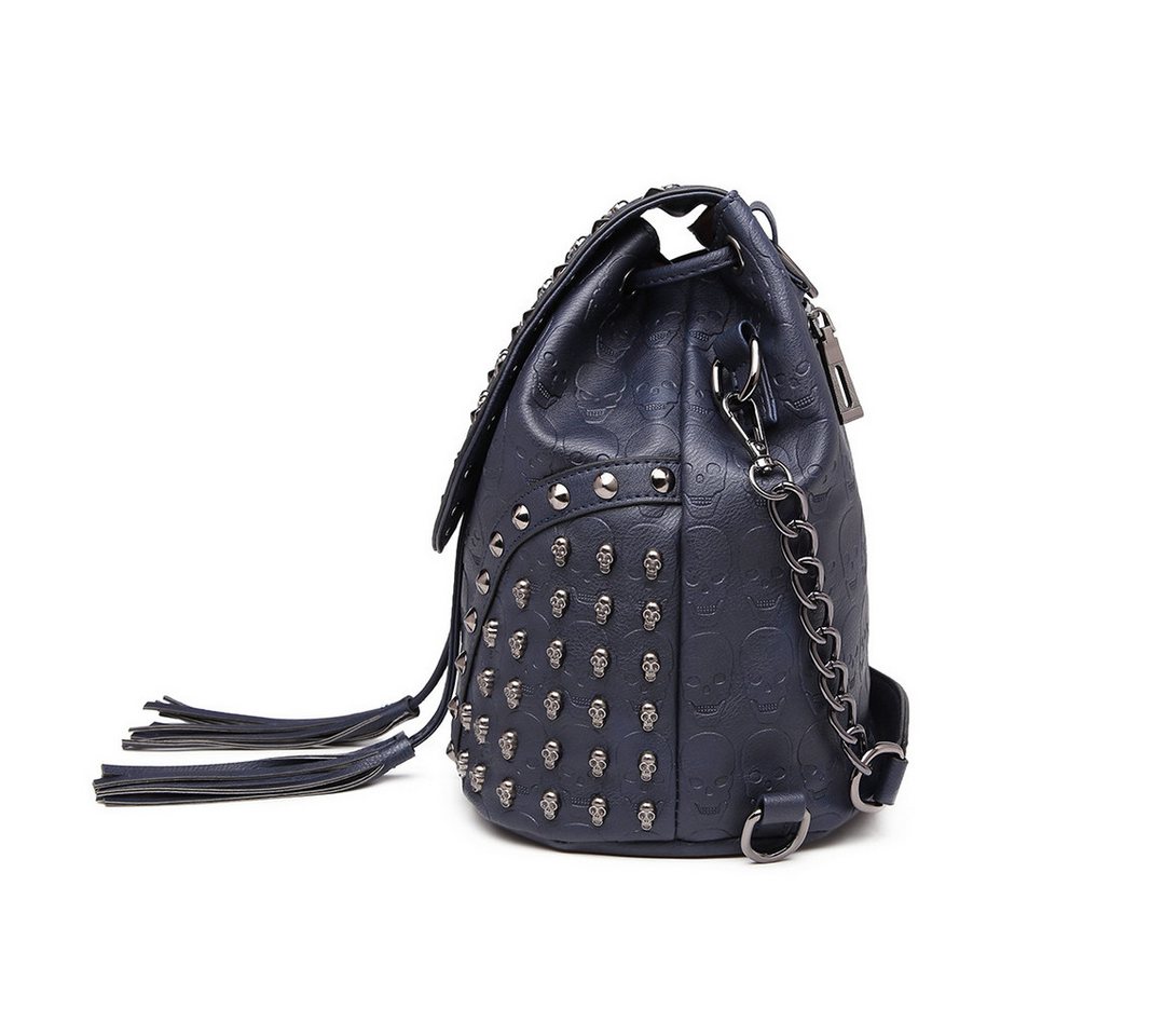 Miss Lulu Rucksack Mode Rucksack, Handtaschen für Frauen mit Ketten-Schultergurt & Nieten Bild 4