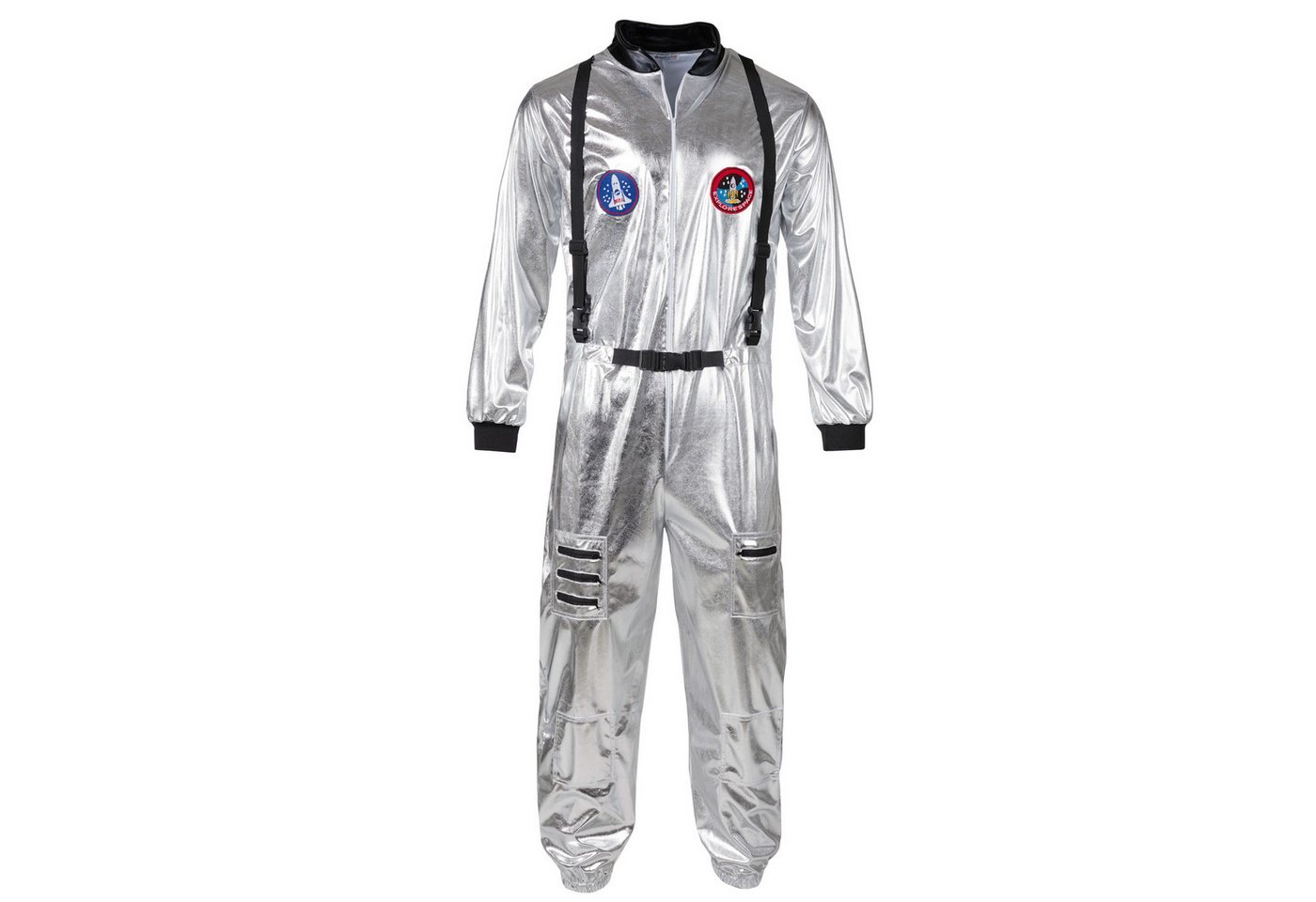 dressforfun Kostüm Astronaut/Raumfahrer, Konfektionsgröße M, Leichtes Material sorgt, in der Farbe silber, Silberner Overall für eine galaktische Optik Bild 2