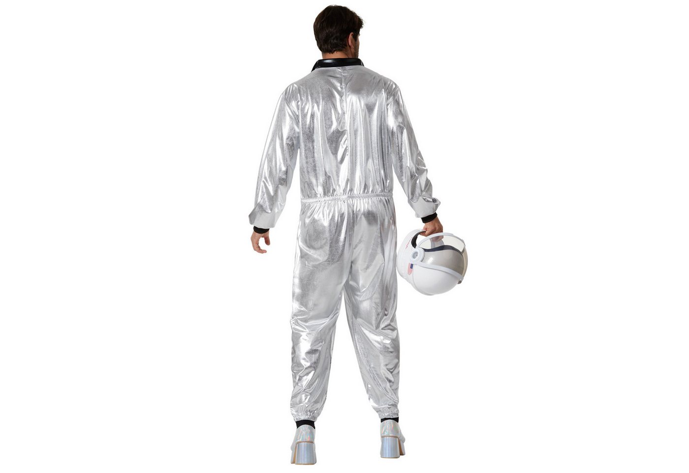 dressforfun Kostüm Astronaut/Raumfahrer, Konfektionsgröße M, Leichtes Material sorgt, in der Farbe silber, Silberner Overall für eine galaktische Optik Bild 5