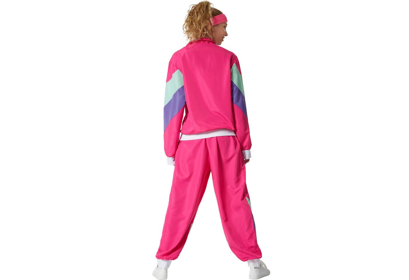 dressforfun Kostüm Retro-Trainingsanzug/80er-/90er-Jahre-Jogginganzug, in pink, Gr. M, Jacke und Hose im 80er-/90er-Stil, Pflegeleicht und strapazierfähig Bild 4