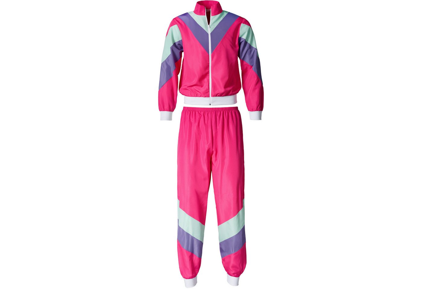 dressforfun Kostüm Retro-Trainingsanzug/80er-/90er-Jahre-Jogginganzug, in pink, Gr. M, Jacke und Hose im 80er-/90er-Stil, Pflegeleicht und strapazierfähig Bild 5