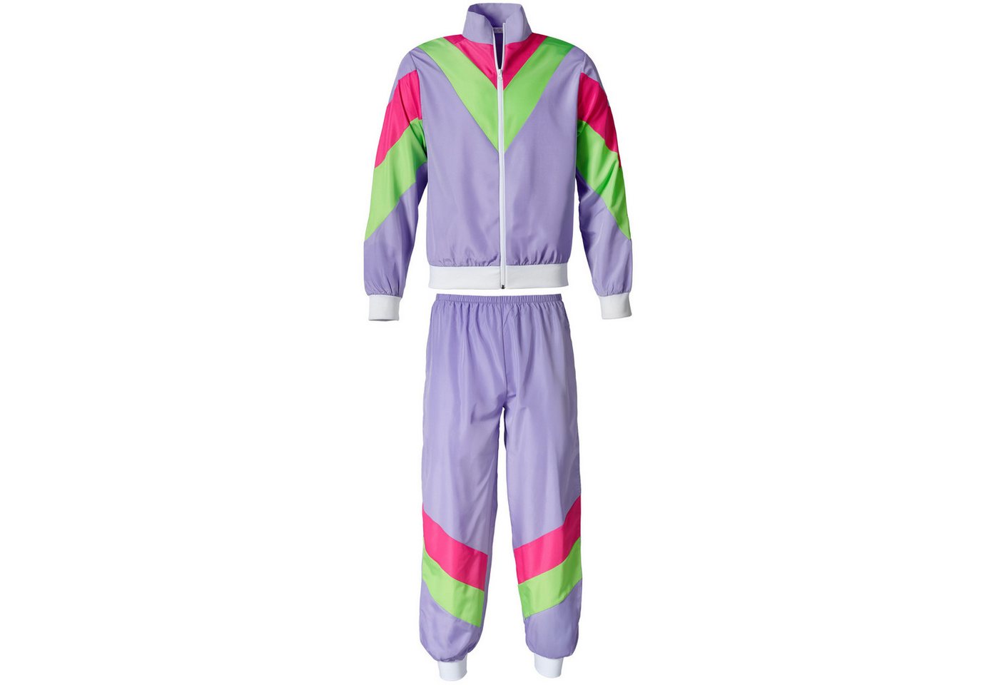 dressforfun Kostüm Retro-Trainingsanzug/80er-/90er-Jahre-Jogginganzug, in lila, Gr. M, Jacke und Hose im 80er-/90er-Stil, Pflegeleicht und strapazierfähig Bild 4