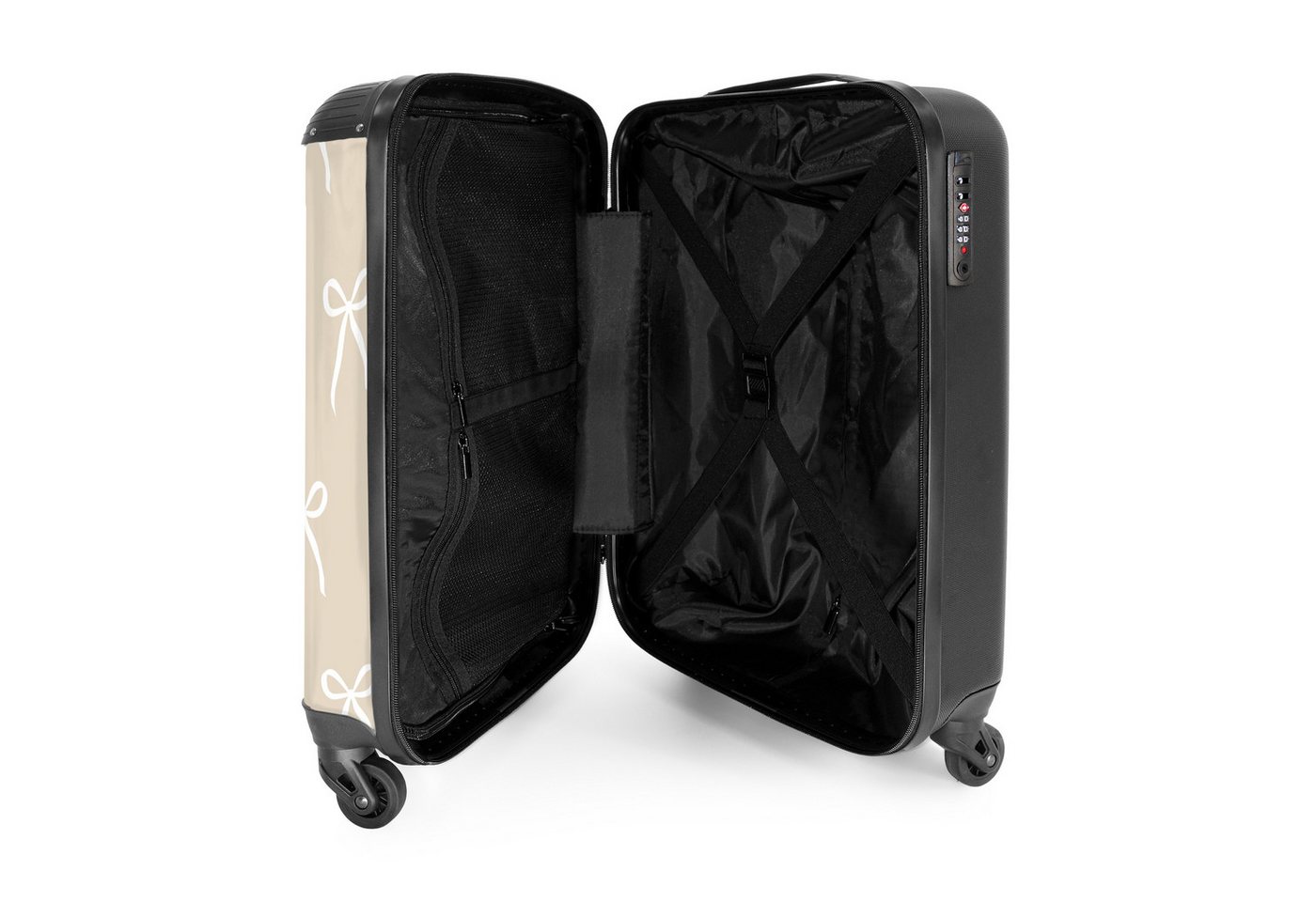 NoBoringSuitcases.com© Hartschalen-Trolley Muster der Schleifen 55x35x20cm, 4 Rollen, Reisetasche mit Rollen, Koffer Handgepäck Flugzeug Bild 3