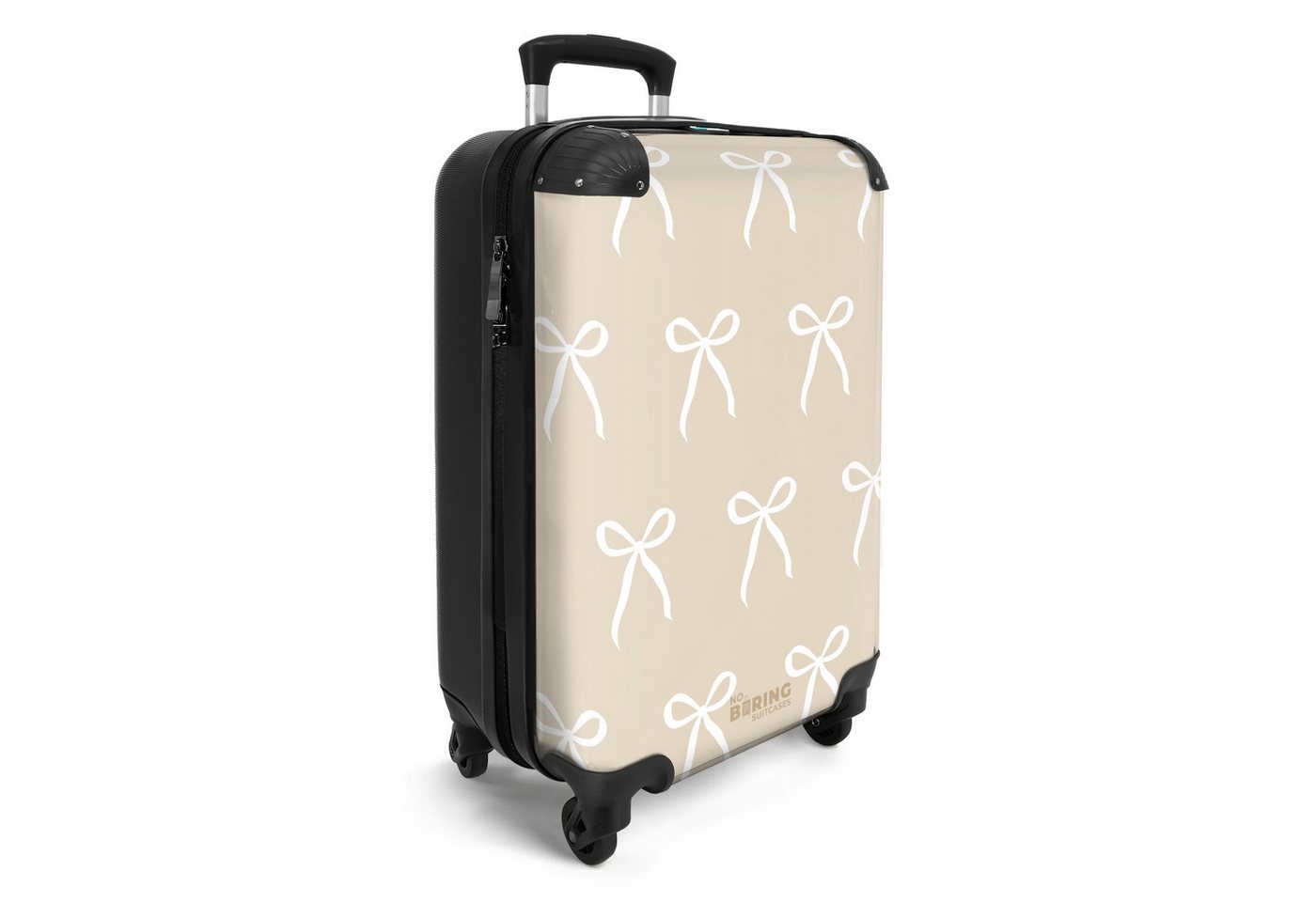 NoBoringSuitcases.com© Hartschalen-Trolley Muster der Schleifen 55x35x20cm, 4 Rollen, Reisetasche mit Rollen, Koffer Handgepäck Flugzeug Bild 5