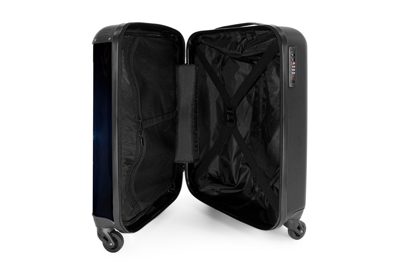 NoBoringSuitcases.com© Kinderkoffer Leuchtende Schildkröte im digitalen Ozean 55x35x20cm, Handgepäck Koffer, Hartschalenkoffer Kinder, Reisekoffer Jungen Bild 3