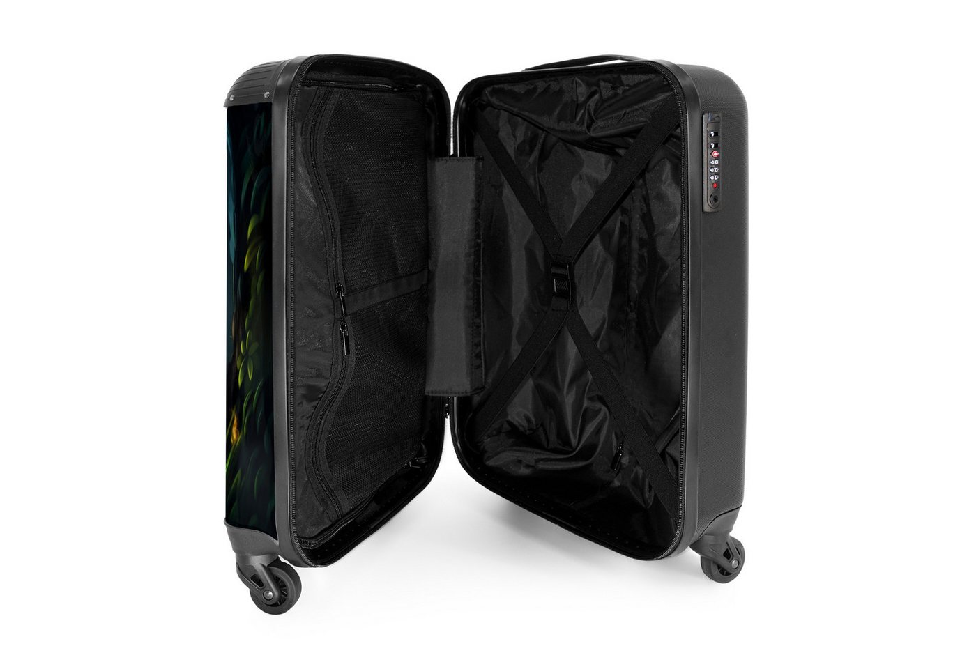 NoBoringSuitcases.com© Kinderkoffer Dinosaurier und Drache im feurigen Dschungeltal 55x35x20cm, Handgepäck Koffer, Hartschalenkoffer Kinder, Reisekoffer Jungen Bild 4