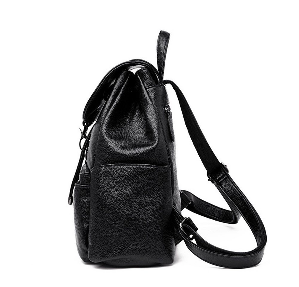 MOPUEA Rucksack Damen Rucksack aus weichem Leder, Multifunktionales Design Handtasche (Lässig Tasche mit Kordelzug Diebstahlschutz Lederrucksack Klassisch, 1-tlg., Mode Bag für Arbeit Schule Reise), Elegant Backpack Leichte Wasserdicht Große Multipockets