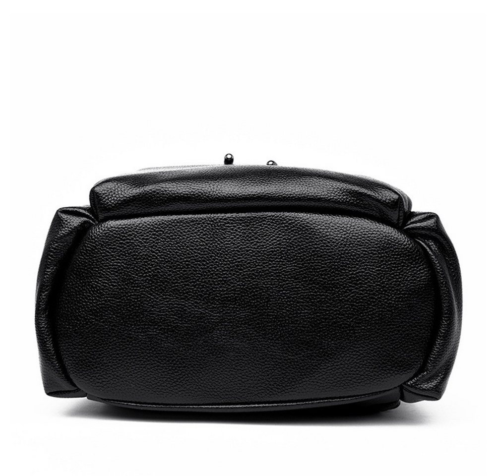 MOPUEA Rucksack Damen Rucksack aus weichem Leder, Multifunktionales Design Handtasche (Lässig Tasche mit Kordelzug Diebstahlschutz Lederrucksack Klassisch, 1-tlg., Mode Bag für Arbeit Schule Reise), Elegant Backpack Leichte Wasserdicht Große Multipockets Bild 3