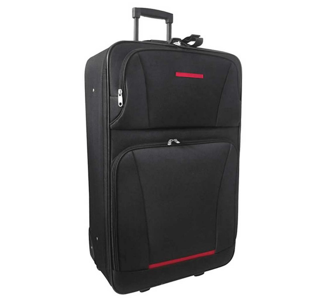 furnicato Koffer Trolley-Set 5-teilig S-M-L Schwarz, Stapelbares Koffer-Set mit Teleskopgriff, Kulturbeutel und Reisetasche Bild 5