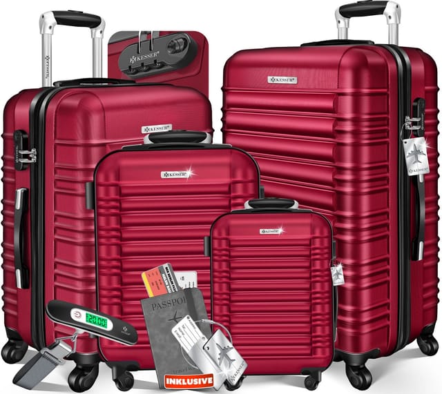 KESSER Kofferset, 4 Rollen, 4tlg. Hartschalenkofferset Hartschalenkoffer Reisekoffer Set