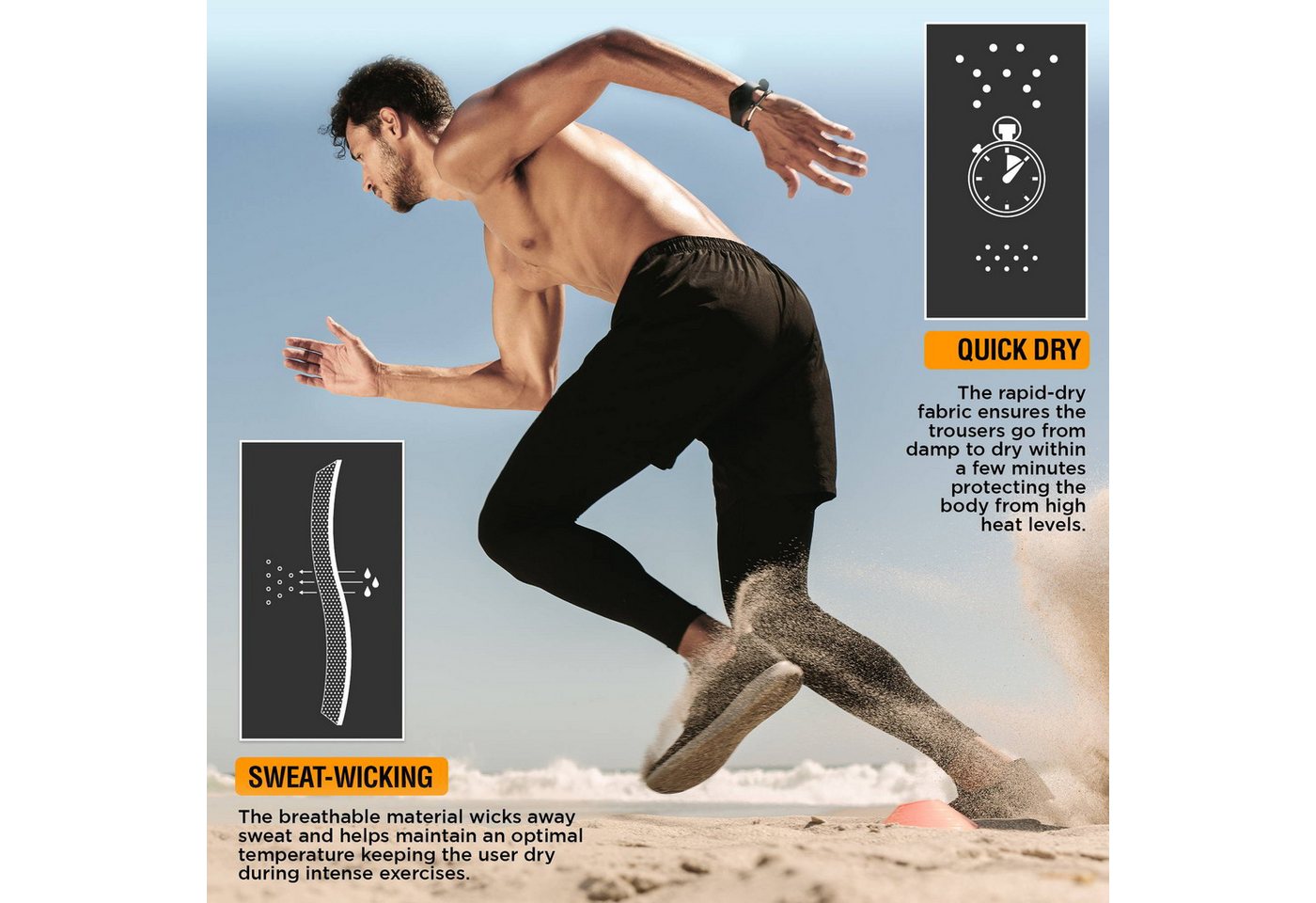 RDX Sports Thermoleggings RDX MMA Kompressionshose, lange Lauflänge, schnell trocknend, perfekt Bild 4
