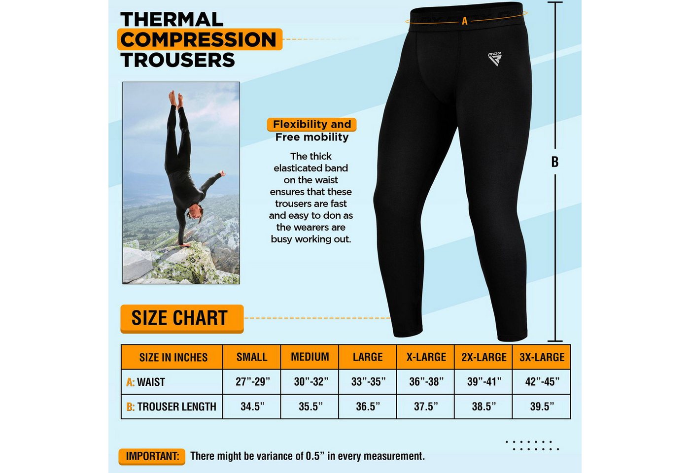 RDX Sports Thermoleggings RDX MMA Kompressionshose, lange Lauflänge, schnell trocknend, perfekt Bild 5
